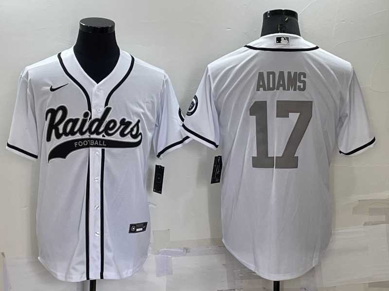 Men's Las Vegas Raiders #17 Davante Adams White Grey Stitched MLB Cool Base Nike Baseball Jersey,We sell and wholesale Men's Las Vegas Raiders #17 Davante Adams White Grey Stitched MLB Cool Base Nike Baseball Jersey on line form chian!
